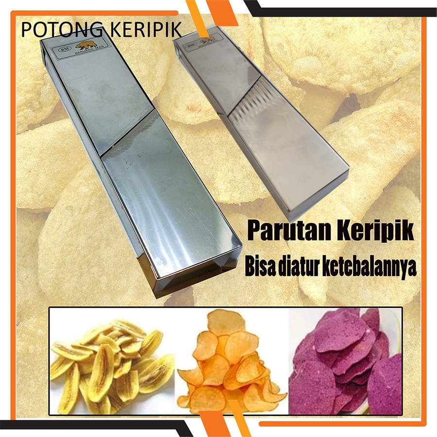 Parutan Keripik Kentang Singkong Stainless / Alat Pemotong Pasah Serbaguna Kripik Pisang