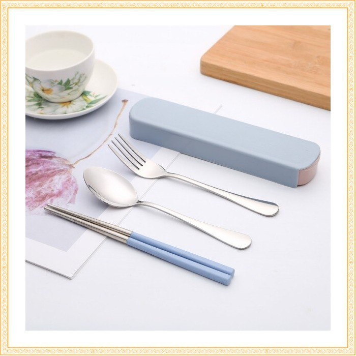 Set Sendok Garpu Sumpit Nordic Cutlery Stainless Steel Portable