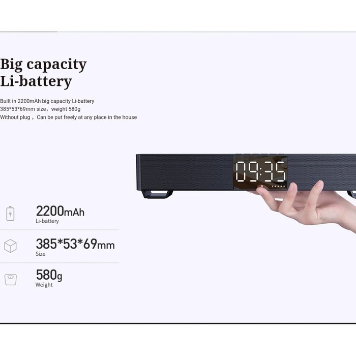 Mifa K3 Speaker Soundbar Speaker Wired & Wireless Bluetooth 5 Tws - Hitam