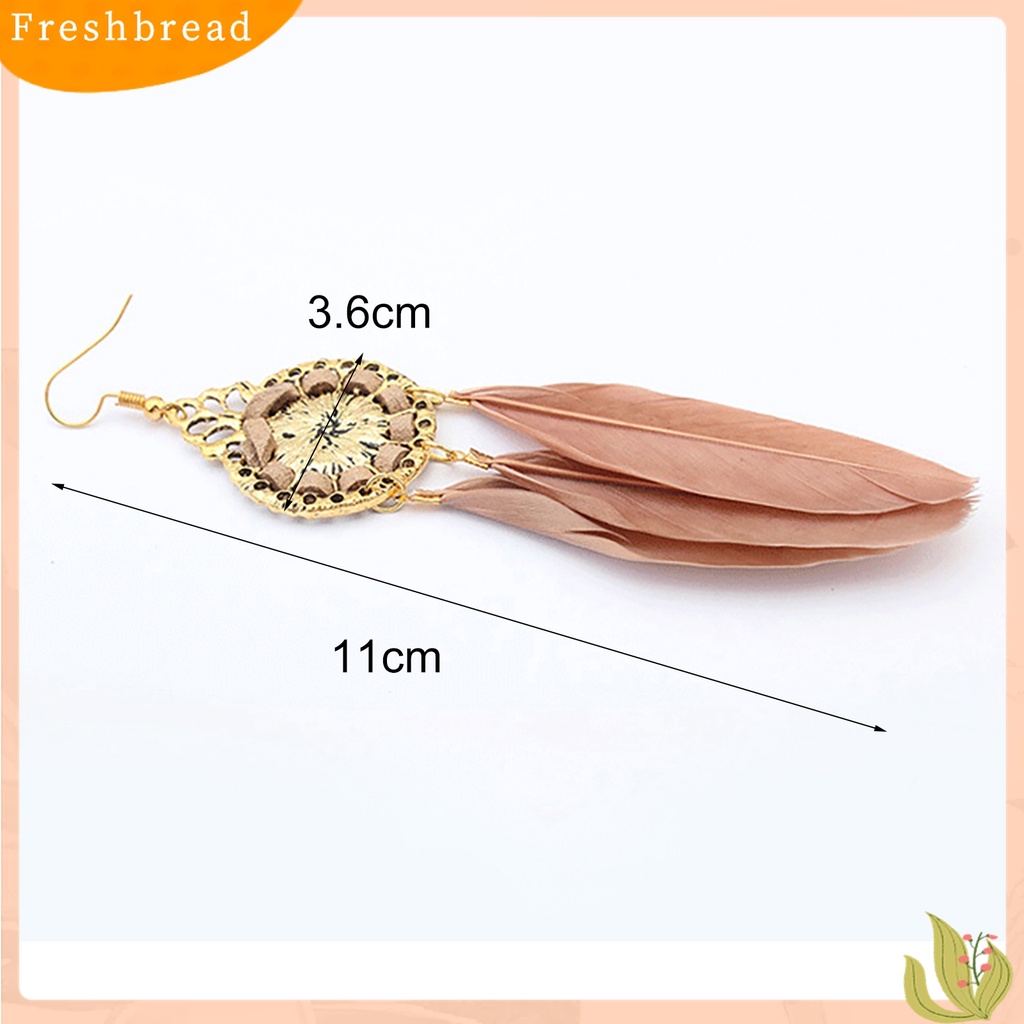 [TERLARIS]Earring Elegant Delicate Vintage Feather Eardrop for Dressing Room