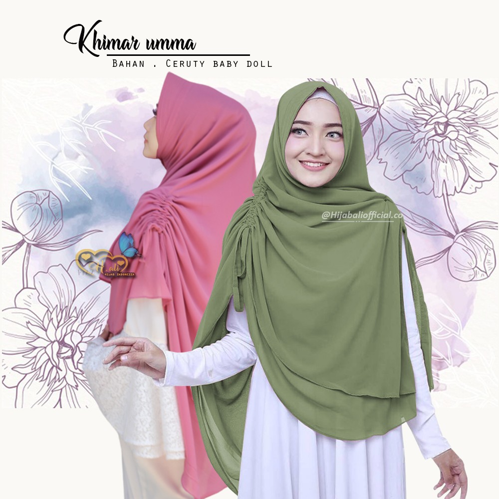 Kerudung Syari 2 Layer Khimar 2 Layer Jumbo Jilbab Khimar Jumbo Jilbab Syari Serut Khimar  Umma U1