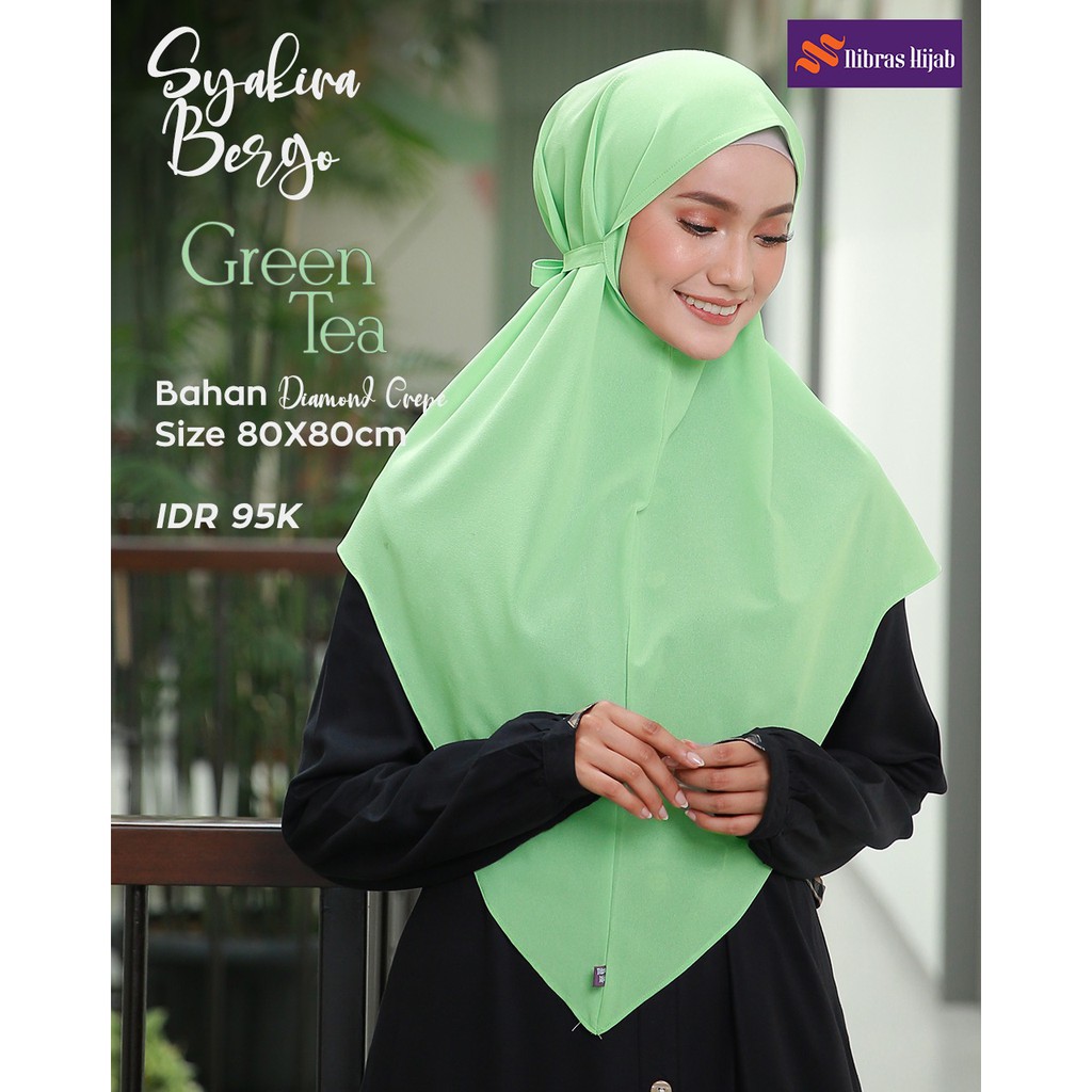 NIBRAS HIJAB SYAKIRA BERGO BAHAN DIAMOND CREPE HIJAB INSTANT BERGO POLOS MUSLIMAH