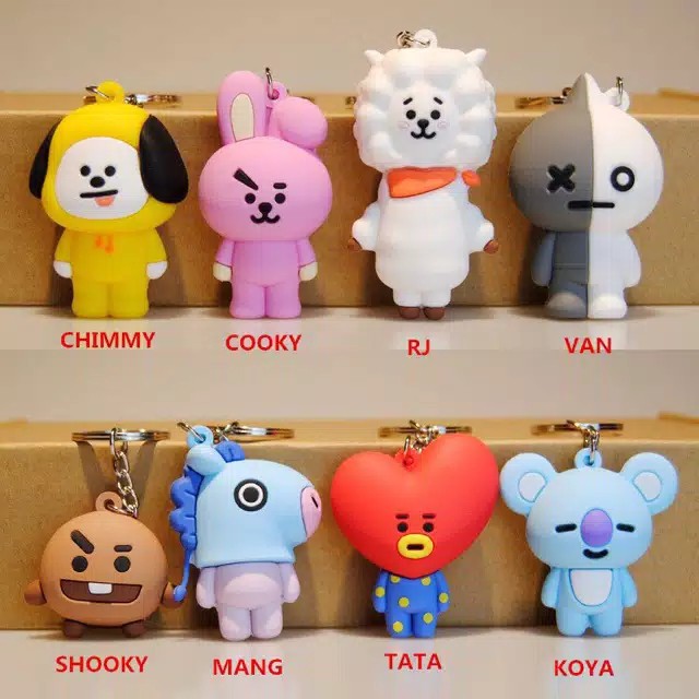 Gantungan kunci bts / koya / mang / cooky / rj / tata / chimmy / van / shooky