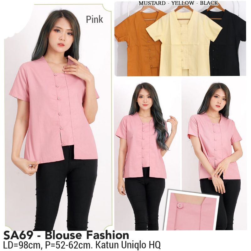 BLOUSE YOLANDA BAJU POLOS KERJA KANTOR Ace Sakura 69 MODEL KOREA WANITA