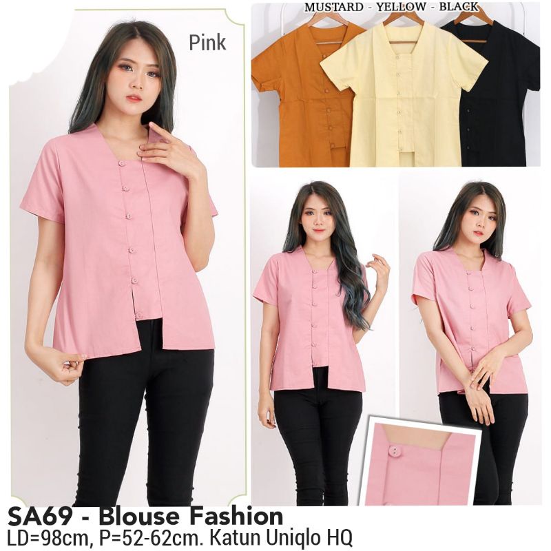 BLOUSE YOLANDA BAJU POLOS KERJA KANTOR Ace Sakura 69 MODEL KOREA WANITA