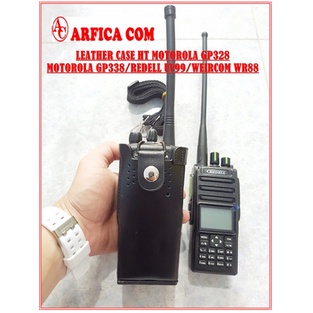LEATHER CASE HT MOTOROLA GP 328 GP 338 REDELL UV 99 UV99 ICOM V86 WR88 PLUS