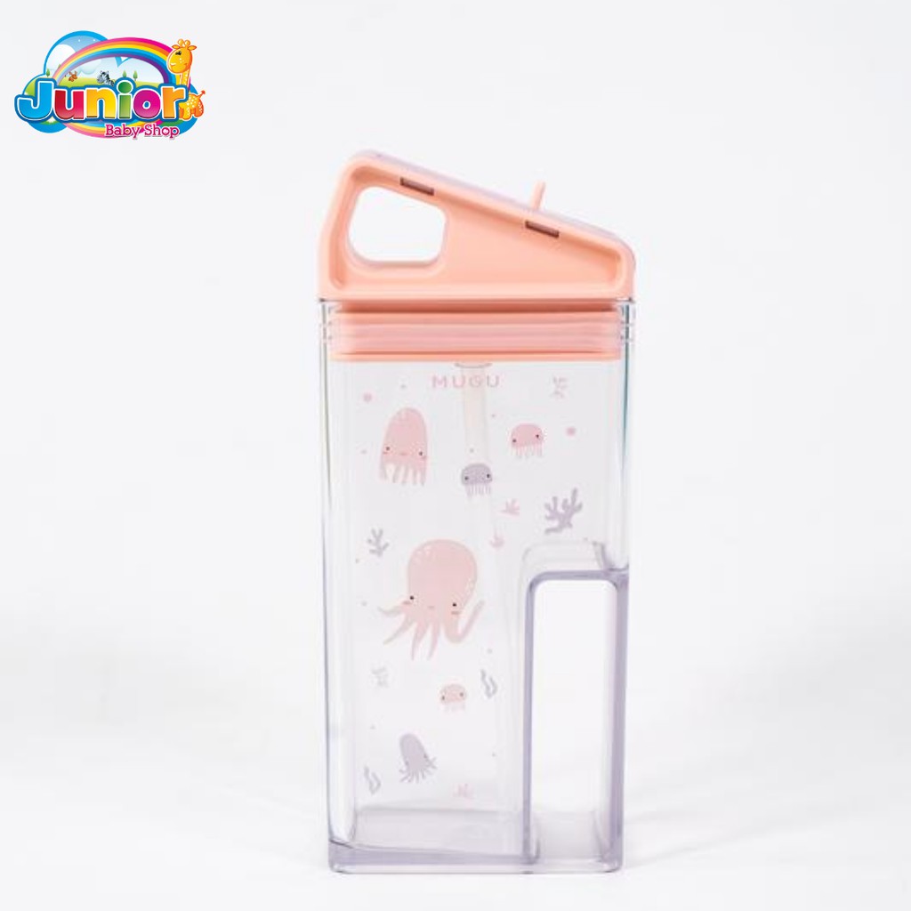 Mugu Square Straw Bottle With Handle 320ml