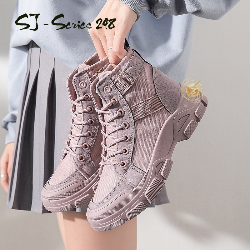 [MONA] Sepatu Sneakers Boots Wanita Casual Kualitas Import Premium - 248