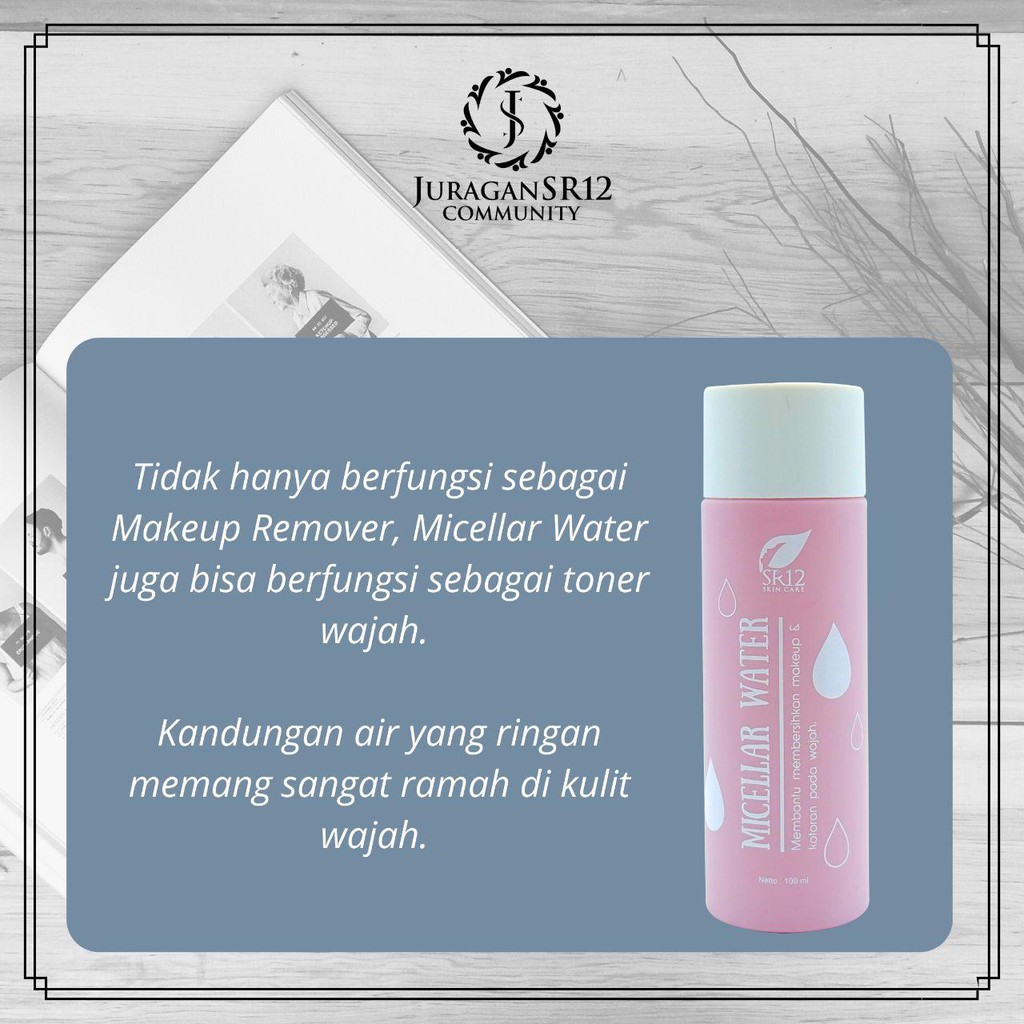 Micellar Water SR12 Skincare Bpom  Perawatan Wajah Pembersih dan Penyegar Wajah Semua Jenis Kulit