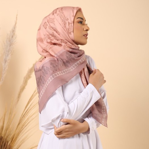 Jilbab Segiempat Elzatta Kaila Voal Premium Series-Ataya - Dusty Pink