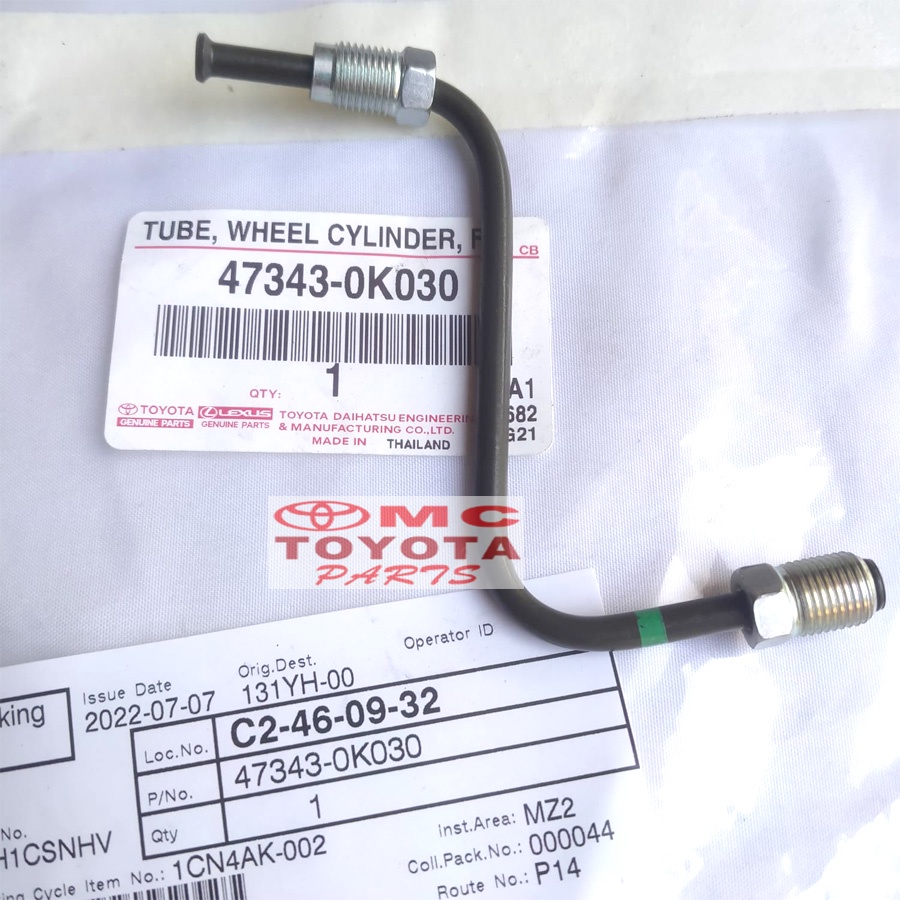 Tube whell Cylinder Selang pipa Depan Kiri Fortuner 47343-0K030