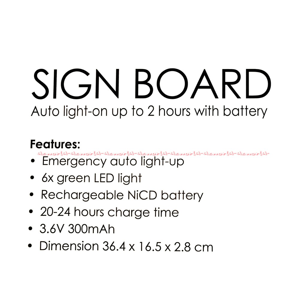 Krisbow Sign Board Green Led Lift Papan Penunjuk Arah Lift Dua Sisi Pakai Lampu Green Light Lif Kris