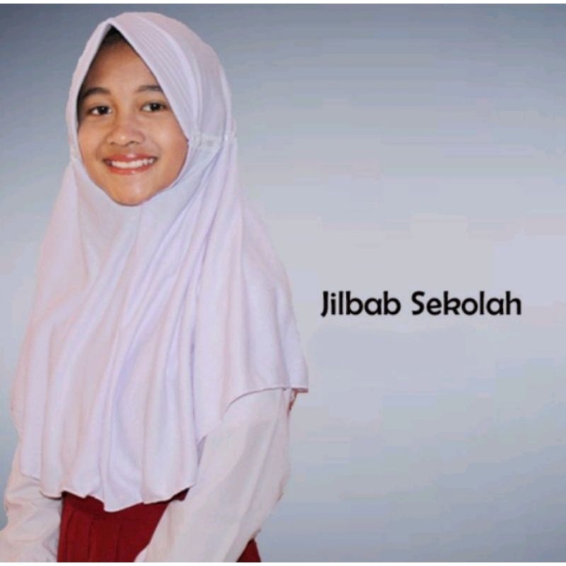 Jual kerudung Hijab Jilbab Putih Garis putih n Coklat.Bisa buat Sekolah