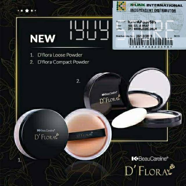 D'flora Loose Powder dan Compact Powder K-Link, Bedak Tabur dan Bedak Padat SPF 30 dan anti sinar UV