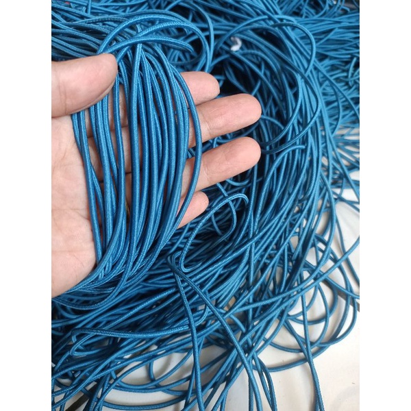 tali bulat elastis tali string elastis/tali karet bulat  3mm 13 warna( permeter)-Teal 2,5mm