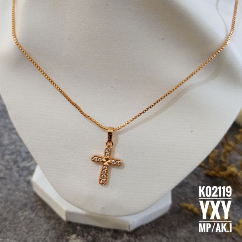 Kalung Yaxiya Salib Zircon Gold K02119