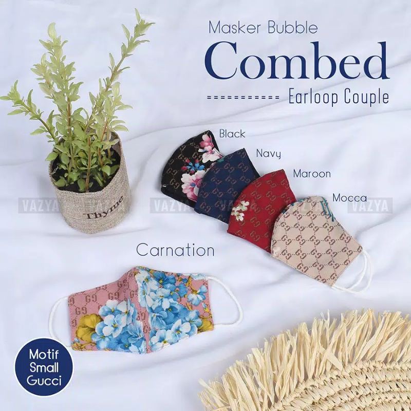 Masker Bubble Combed Earloop Couple