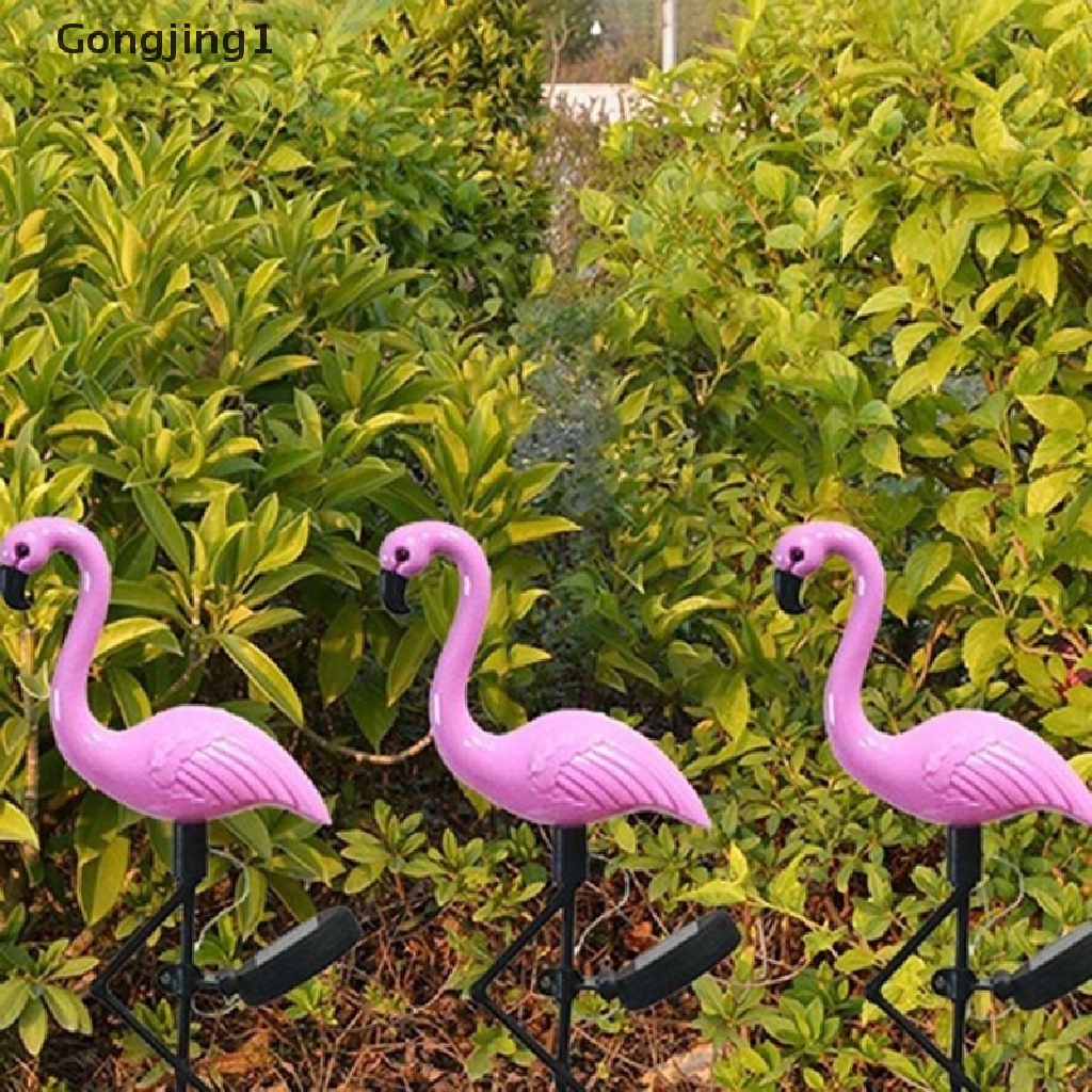 Gongjing1 Lampu Taman Led Tenaga Surya 3 Mode Bentuk Flamingo Untuk Outdoor