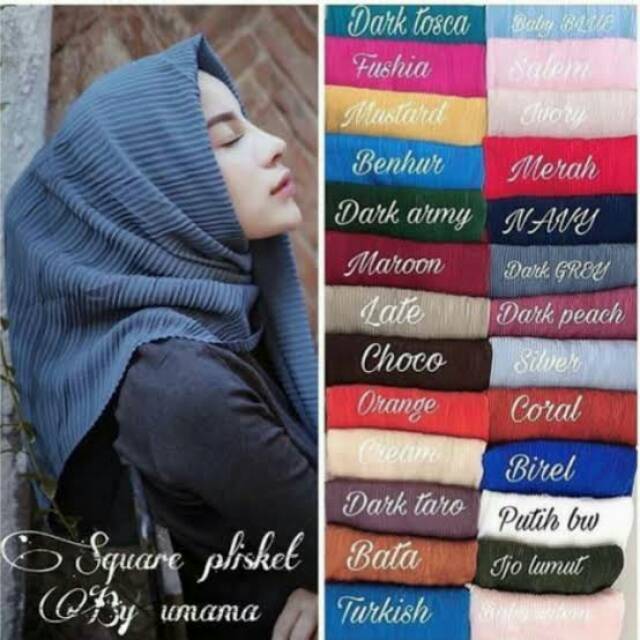 Jual Segiempat plisket Hijab jilbab Square belang plisket bela Square