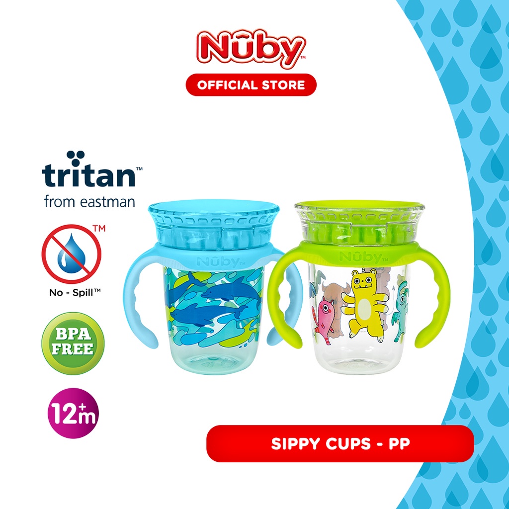 Nuby Tritan Smart Cup 240ml - Botol Minum Anak 12m+ (Tersedia varian warna)