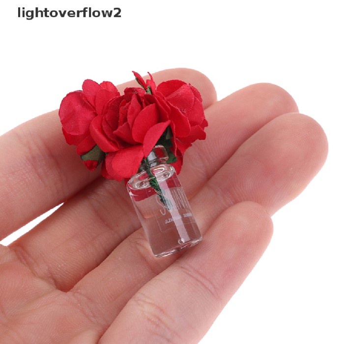 Hot Sale Dp476 Lightoverflow2 Miniatur Botol Kaca Isi Bunga Mawar Skala 1 12 Un Termurah