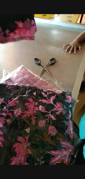 (jual Terpisah)couple Gamis Kombinasi Batik Cibulan Versi Keluarga