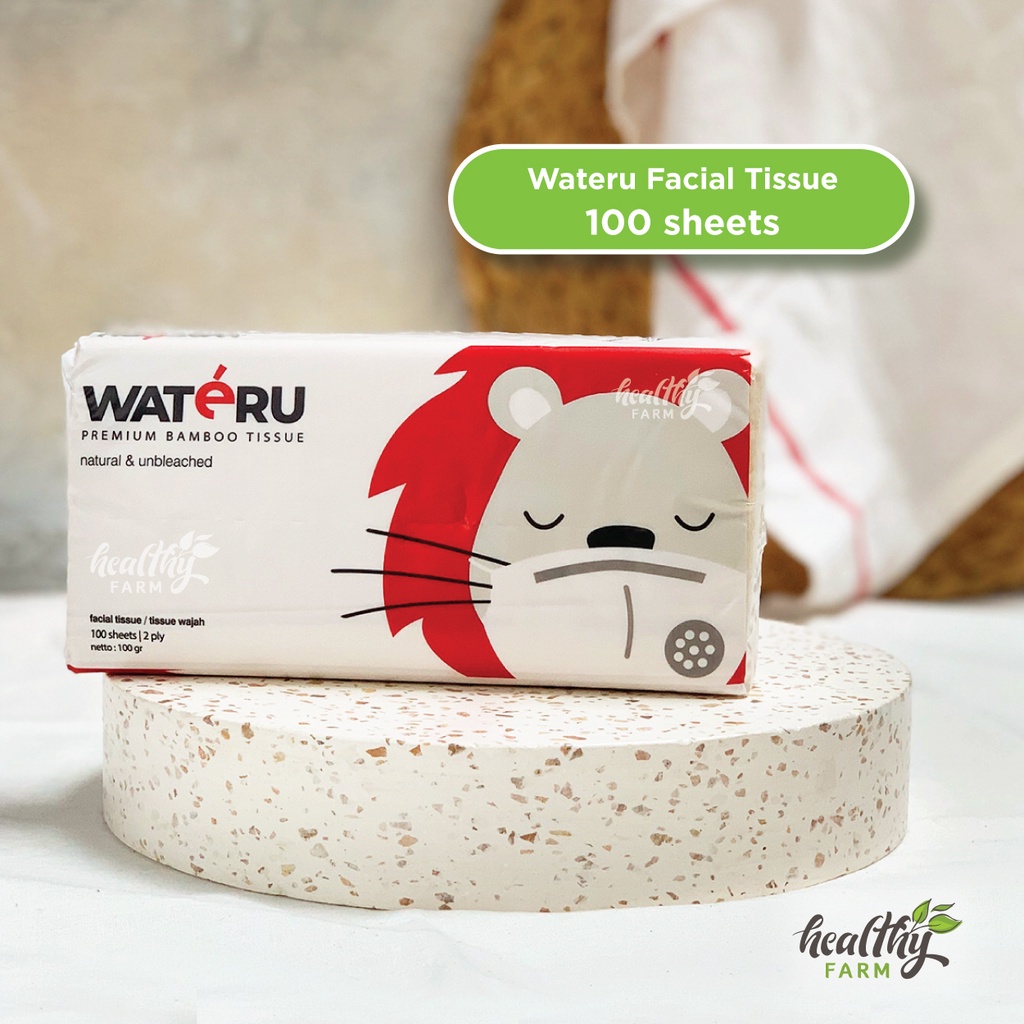 Wateru Premium Bamboo Facial Tissue / Tisu Wajah Bambu (2ply 100 sheets)