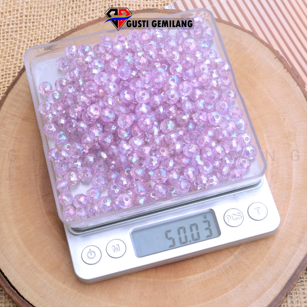 10gr Mutiara Manik Kristal Hitam Pink Wanita Kalung Gelang Aksesoris Wanita