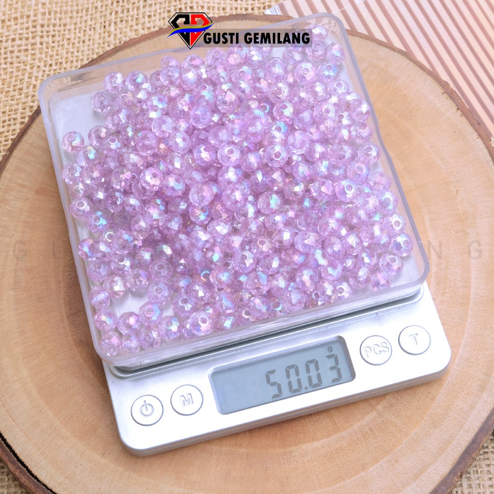 10 Gram Mutiara Manik Kristal Hitam Pink Wanita Kalung Gelang Aksesoris Wanita