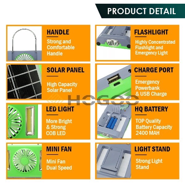 SOLAR FAN LIGHT LAMPU PLUS KIPAS GARANSI 1 TAHUN -YOUNGPRO YES-01