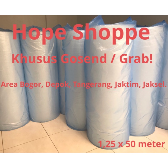 

KHUSUS Gosend Grab Bubblewrap 1 Roll 1,25 x 50 Meter Plastik Bubble Gulungan Mulia Pack Tebal