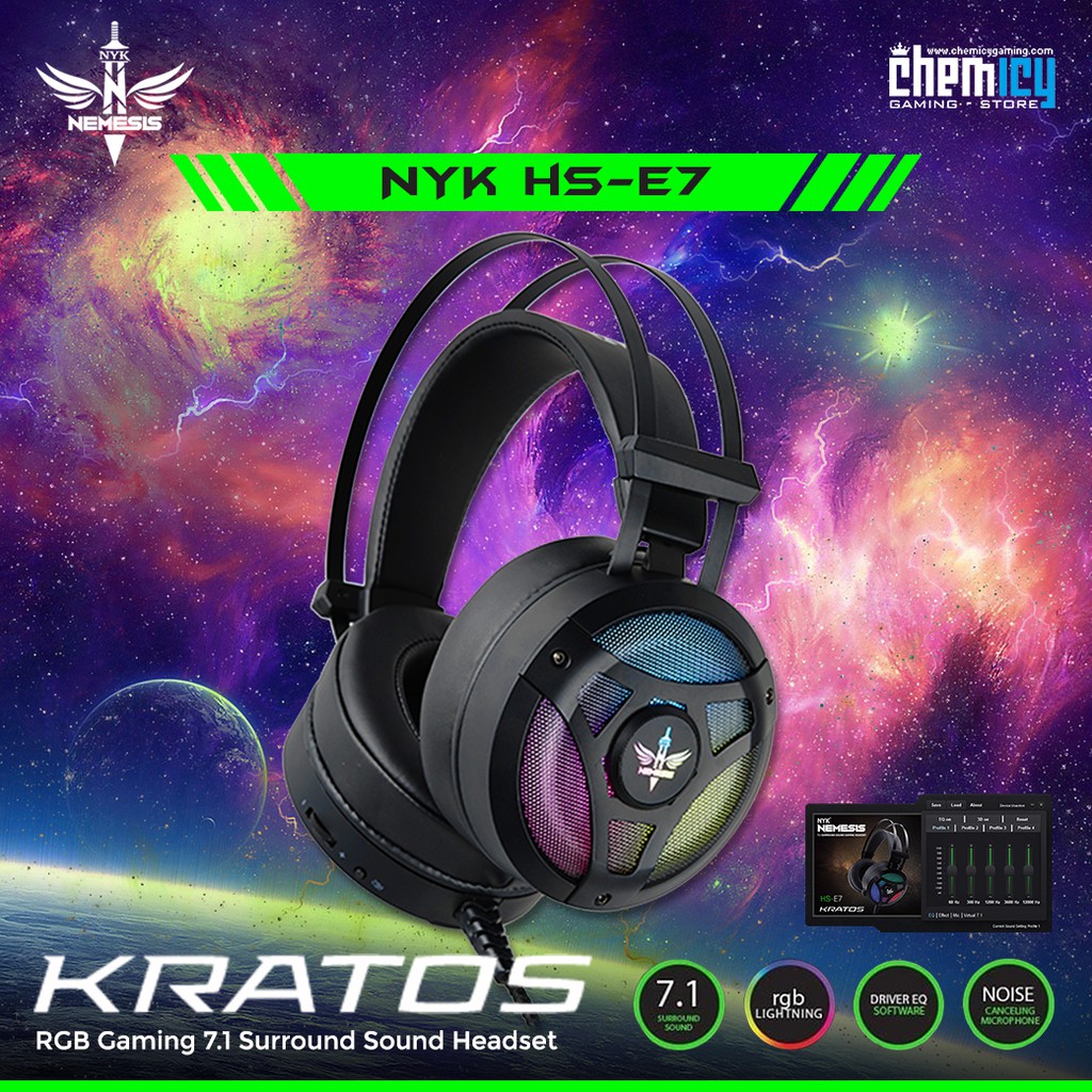NYK HS-E7 Kratos RGB 7.1 Surround Sound Gaming Headset