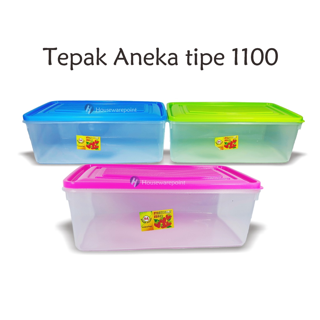 6 pcs Tepak Aneka/ Tepak Bening/ Kotak Bening/ Kotak Plastik (ANEKA 1100)