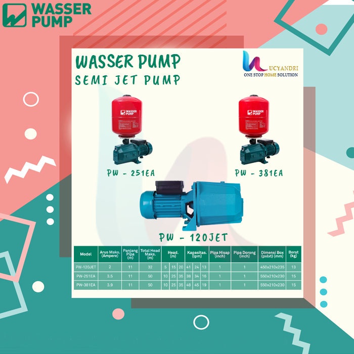 POMPA SEMI JET WASSER PW 120 JET ORIGINAL