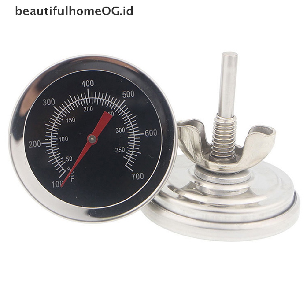 Termometer Oven BBQ Bimetalik Dual Gage 700 Derajat Bahan Stainless Steel