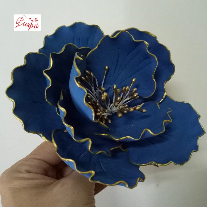 

(432/PLM7DG)Gumpaste Flower Sugar Flower/Bunga Gumpaste Peoni Navy