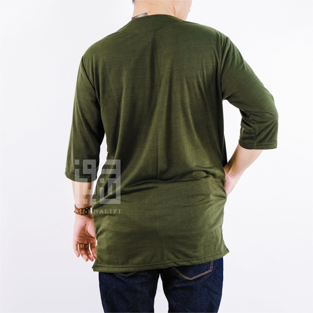 Kurta Pakistan Bahan Kaos Lengan 3/4 Baju Koko Muslim Dewasa