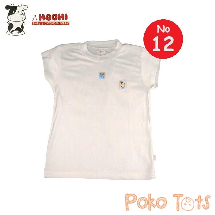 Hachi Kaos Oblong Putih Ukuran 12 Tangan Pendek Bayi dan Anak Polos