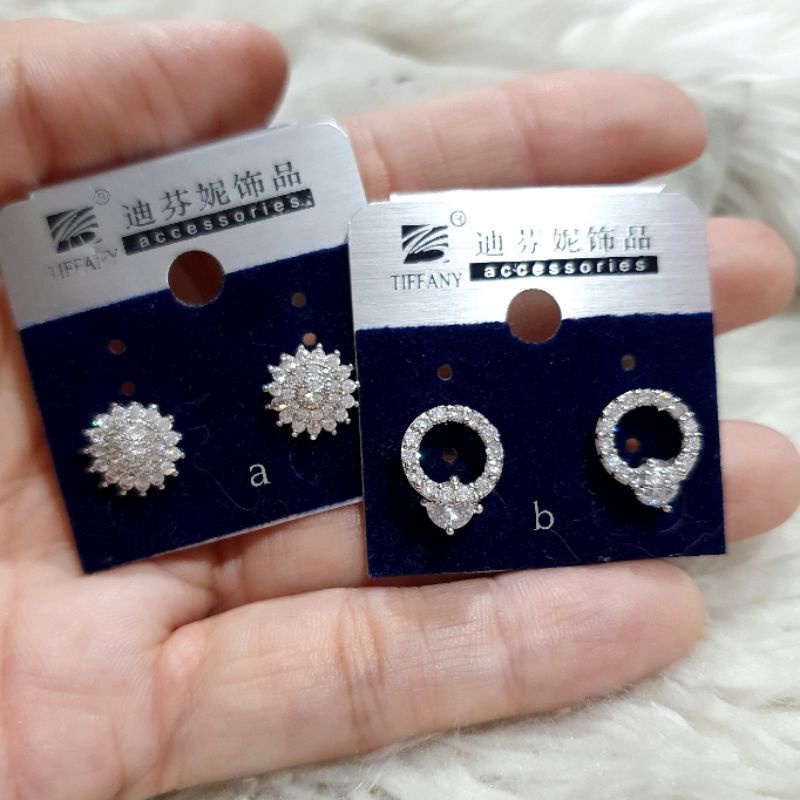 Anting Silver925 Full mata anting silver925 perak Anti Karat anti alergi anting premium berlian kilap N-80