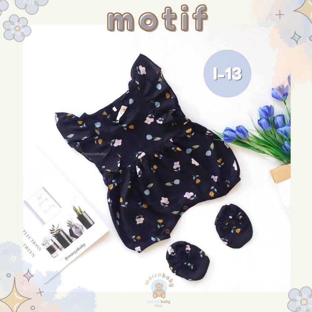 MBSS - BBB JUMPSUIT ZEELAA setelan anak perempuan jumper bayi motif bunga lucu free sarung kaki PART 3