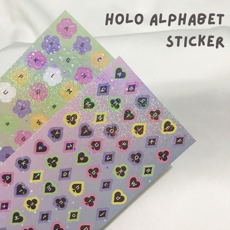 

Holo Alphabet Sticker || Sticker Aesthetic Sticker Ins Korea Sticker Hiasan Sticker Lucu Kawai Imut Sticker Hias Photocard PC Planner Journal Jurnal Scrapbook Bujo Diary Gift Sticker Deco Kiss Cut Hologram Sticker Murah Sticker Vintage Sticker Retro