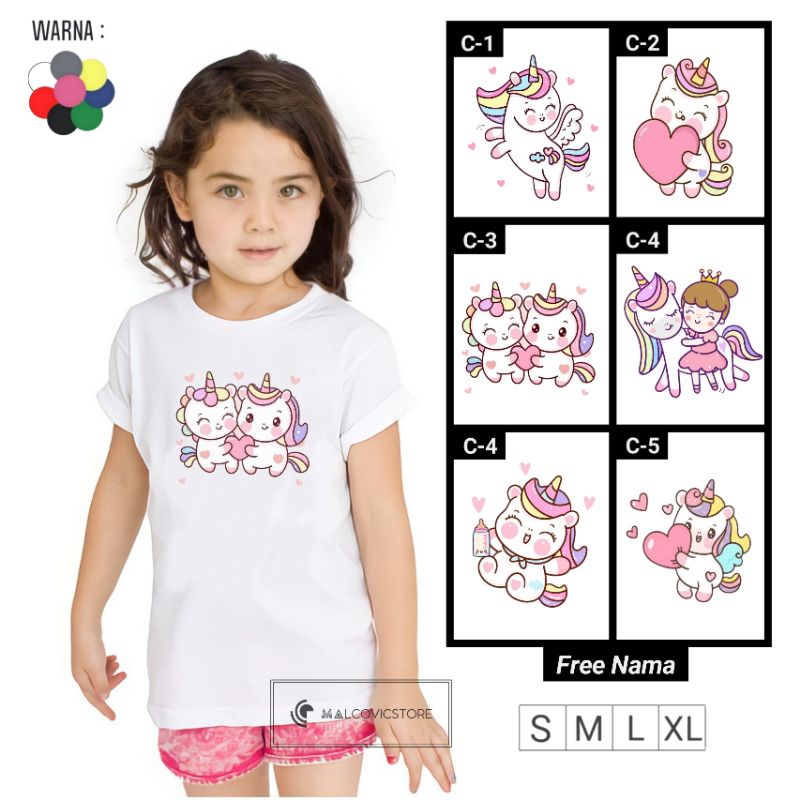 Kaos Anak Unicorn/ Baju Anak Perempuan Unicorn / Kaos Baju Unicorn Untuk Anak Perempuan / Baju Kuda 