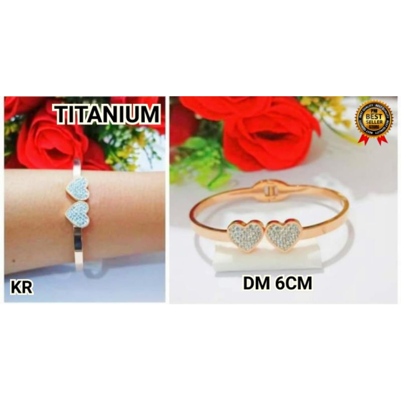 GELANG WANITA TITANIUM ASLI BAHAN ANTI LUNTUR DAN BENTUK NYA YANG MEWAH ELEGAN