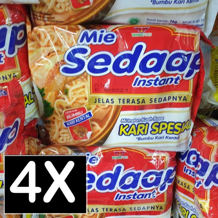 

MIE SEDAP isi 4x pcs kuah KARI SEPESIAL 4x90gr mi sedaap mie sedap