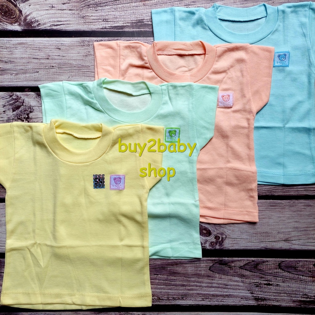 Kaos oblong pendek bayi model sport IOL Baby usia 6-24 Bulan isi 4 PCS