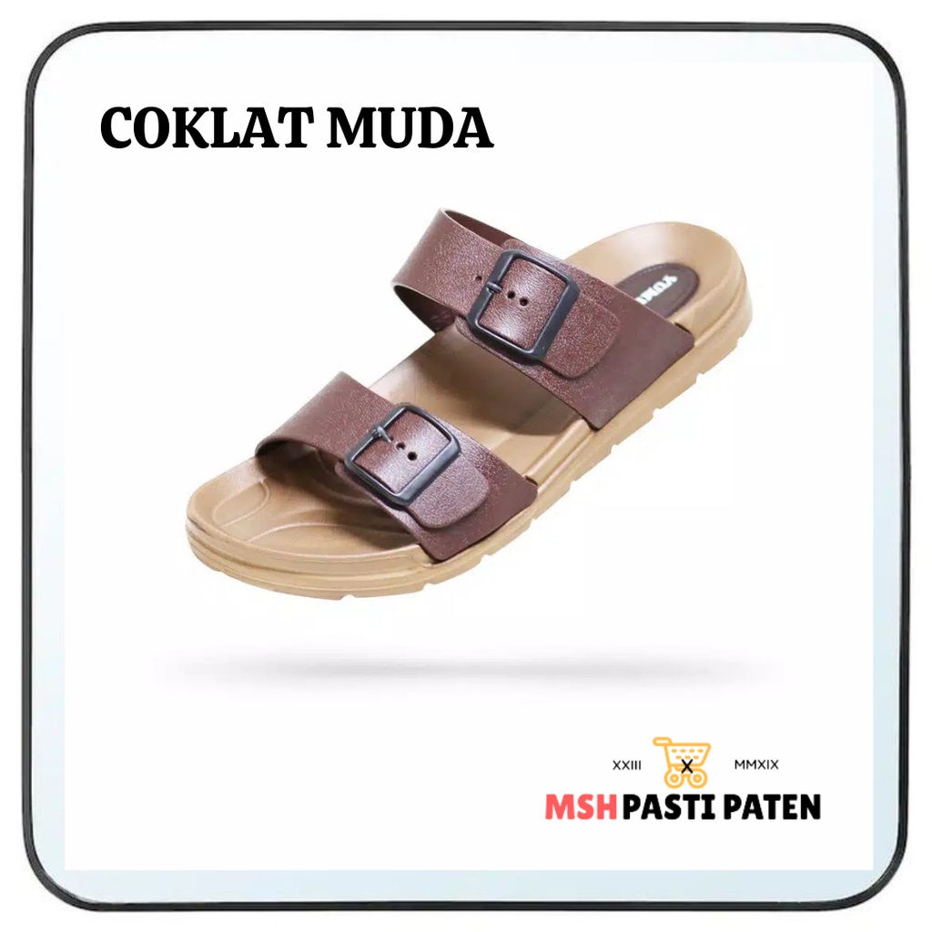 Sandal selop gesper ban 2 bahan karet merk yumeida gt 7122 original size 38-43