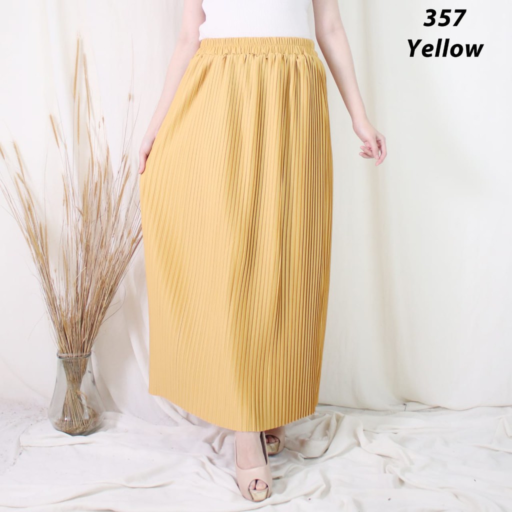 ROK PLISKET MURAH 357 LUVALINE ROK PLISKET PANJANG PLEATED SKIRT FLARE SKIRT MAYUNG FLOWY REMPEL