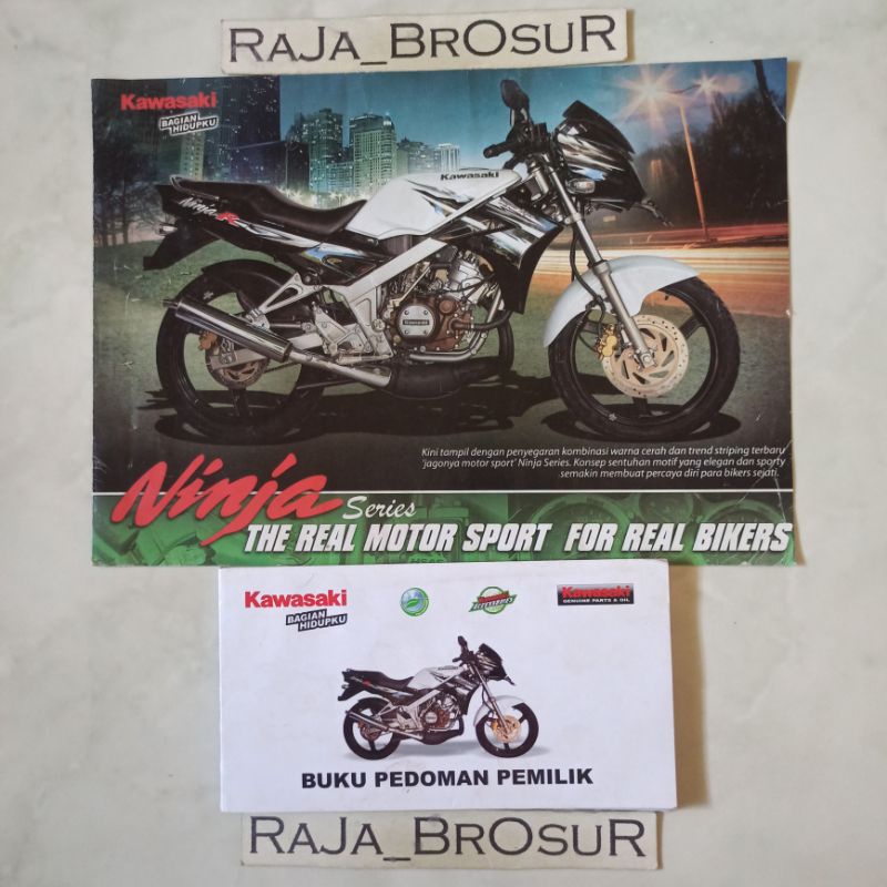 Buku pedoman pemilik/Manual book Kawasaki Ninja 150L/M/Ninja 150R + Poster brosur katalog leaflet Ka