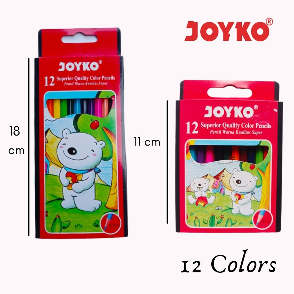 

Pensil Warna Color Pencil Mewarnai Menggambar Joyko Original Asli Isi 12 Panjang Pendek Anak Kecil