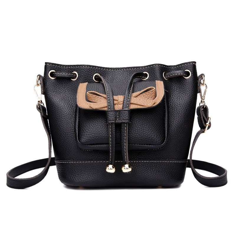 tas bucket selempang multifungsi wanita kantoran hangout ngemall hitam